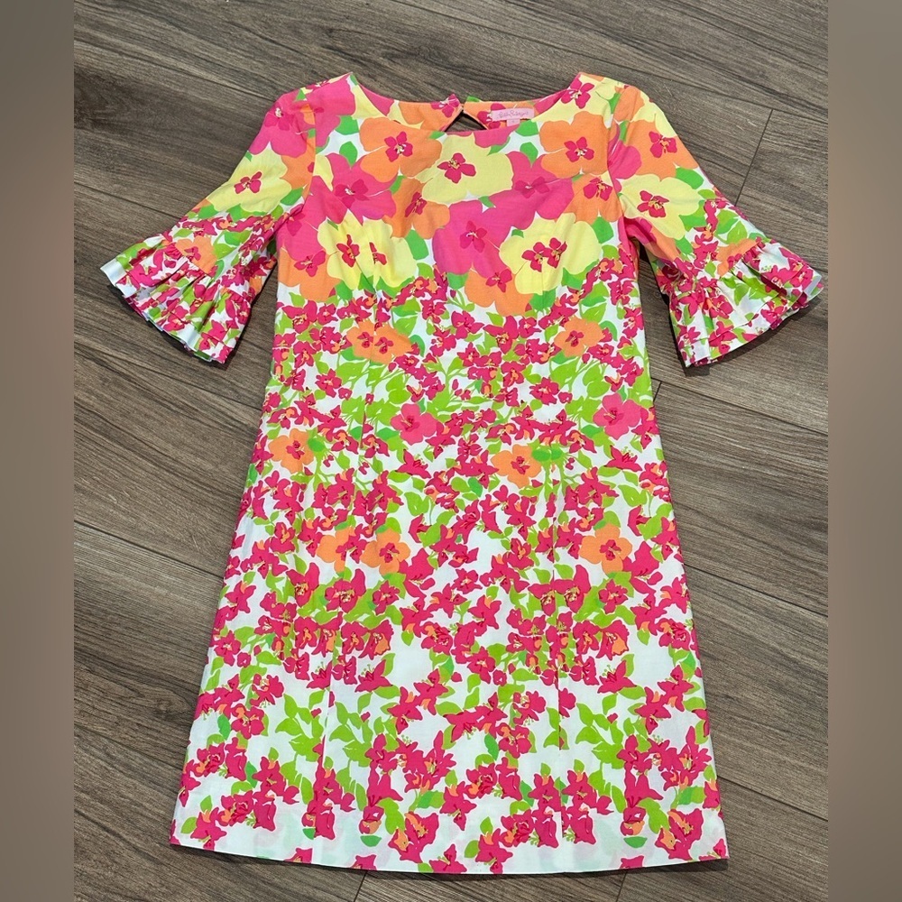 NWOT Lilly Pulitzer Fiesta Stretch Shift Dress in Hottie Floral Pinch Print